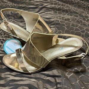 Ladies size 12M light gold heels
